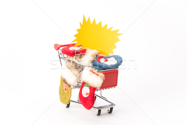 Caddy for shopping with christmas socks Stock photo © Studio_3321