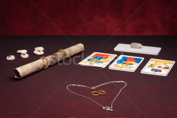 Clairvoyance equipment with weddings rings Stock photo © Studio_3321