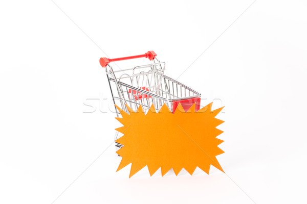 Stock photo: Caddy for shopping with discount coupon