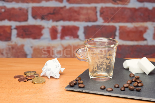 Cup of coffee with bill Stock photo © Studio_3321