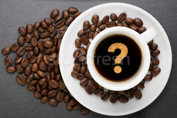 Cup of coffee with interrogation point Stock photo © Studio_3321