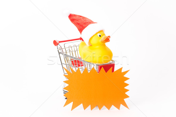 Caddy for shopping with christmas duck Stock photo © Studio_3321