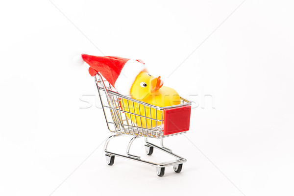 Caddy for shopping with christmas duck Stock photo © Studio_3321