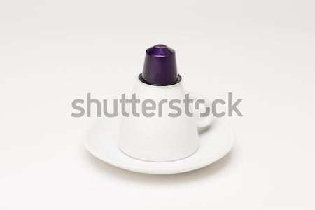 ストックフォト: コーヒーカップ · カプセル · 孤立した · 白 · 食品 · コーヒー