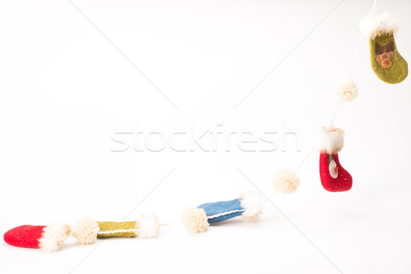Crăciun stocarea alb perete verde roşu Imagine de stoc © Studio_3321