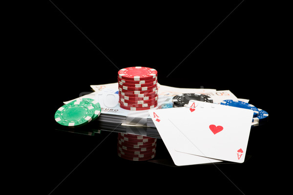 Poker carte chip nero casino colore Foto d'archivio © Studio_3321