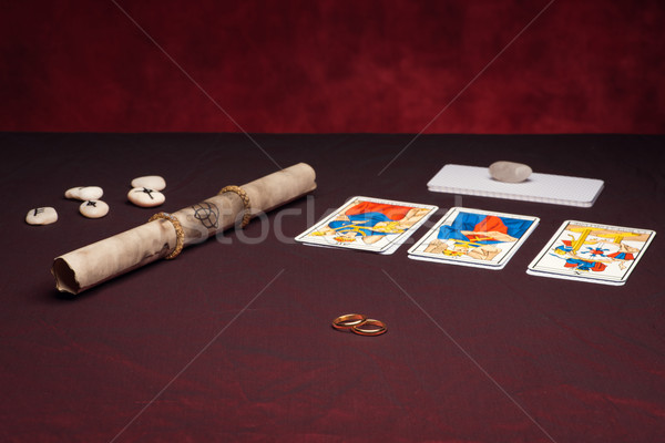 Clairvoyance equipment with weddings rings Stock photo © Studio_3321