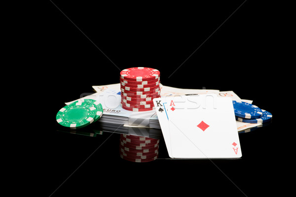 Poker carte chip nero casino colore Foto d'archivio © Studio_3321