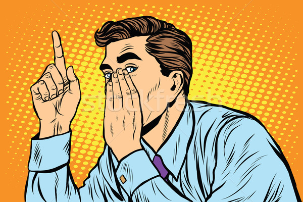 Business man big secret gossip rumor Stock photo © studiostoks