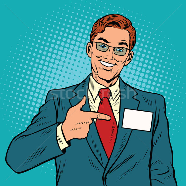 Smiling Manager with a name badge Stock photo © studiostoks