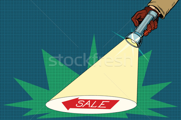 Detective flashlight beam shines on sale Stock photo © studiostoks