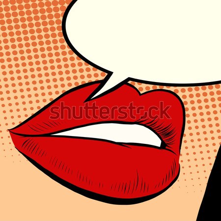 Stock photo: Red lips woman