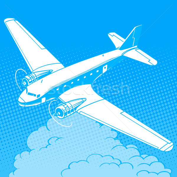 飛機 雲 復古 復古 旅行 航班 商業照片 © studiostoks