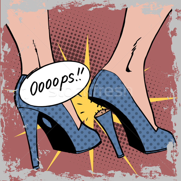 oops broke heel woman nasty surprise pop art comics retro style  Stock photo © studiostoks