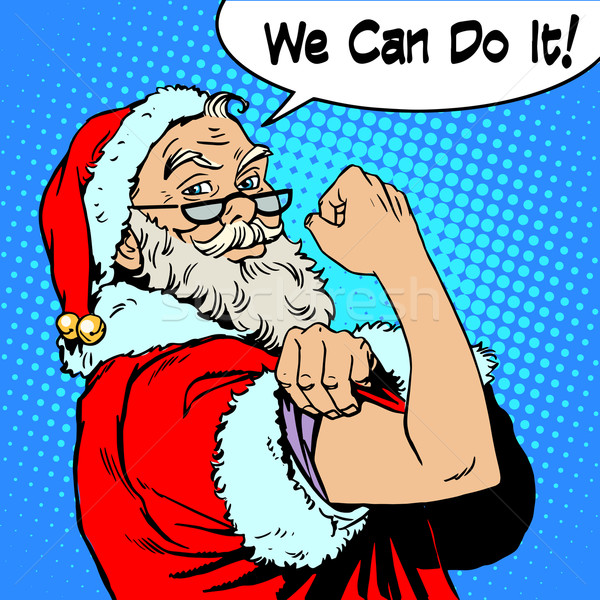 Santa Claus we can do it power protest Christmas New year Stock photo © studiostoks