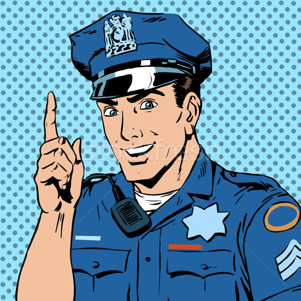 police officer warns draws attention profession smile law and or Stock photo © studiostoks