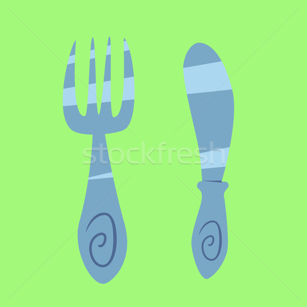 Cuchillo tenedor cubiertos almuerzo restaurante casa Foto stock © studiostoks