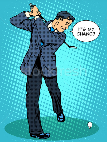 Business concept this is my chance businessman playing Golf Stock photo © studiostoks