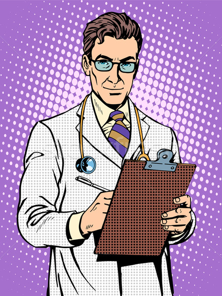 Doctor physician with stethoscope Stock photo © studiostoks