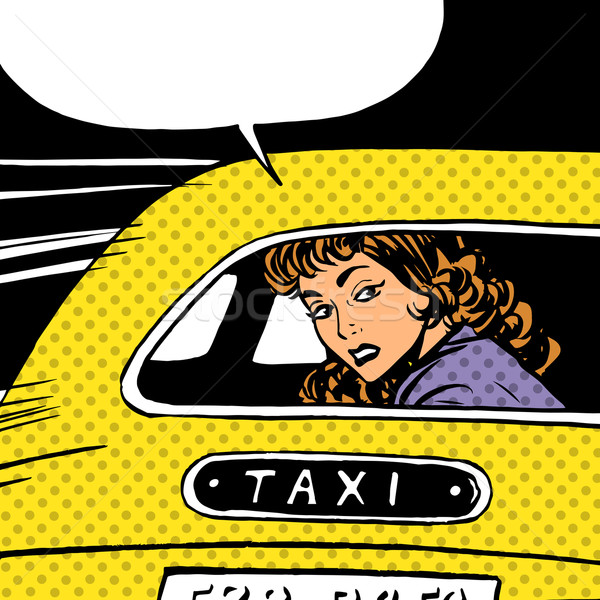 Mujer taxi alrededor separación ansiedad Foto stock © studiostoks