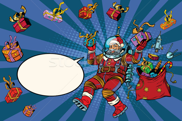 Space Santa Claus in zero gravity with Christmas gifts Stock photo © studiostoks