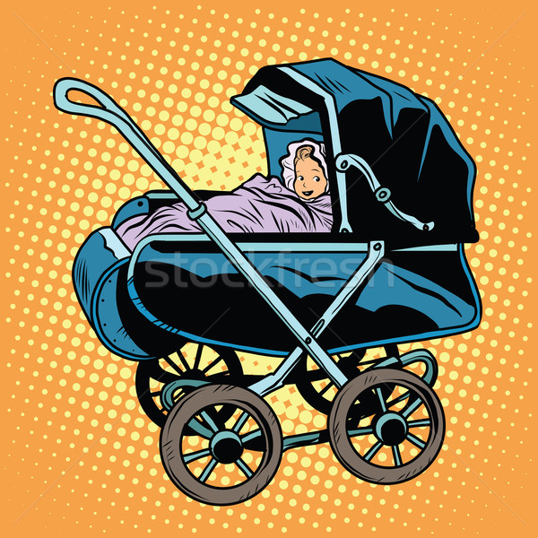 Baba faiskola retro pop art retró stílus szállítás Stock fotó © studiostoks