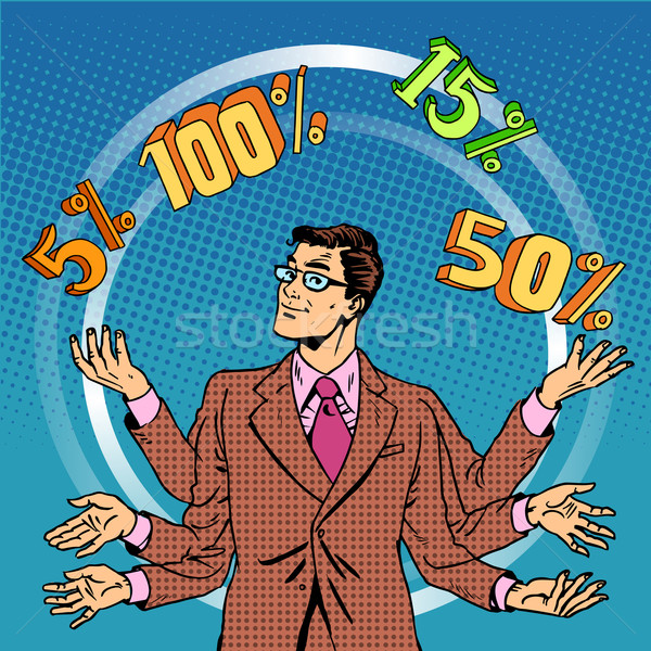 Verkoop zakenman jongleren cent business handel Stockfoto © studiostoks