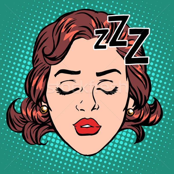 Emoji icon woman face sleep Stock photo © studiostoks