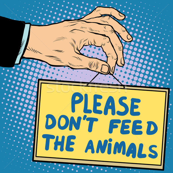Hand sign please dont feed the animals Stock photo © studiostoks