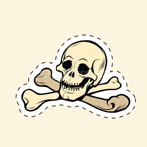 Skull and bones Jolly Roger label sticker Stock photo © studiostoks