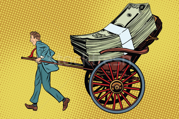 Businessman rickshaw transports money Stock photo © studiostoks