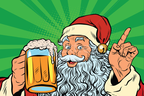 Santa Claus with beer Stock photo © studiostoks