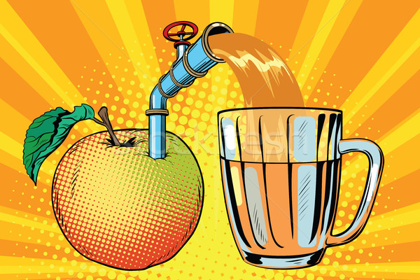 Jus de pomme mug pop art rétro alimentaire [[stock_photo]] © studiostoks