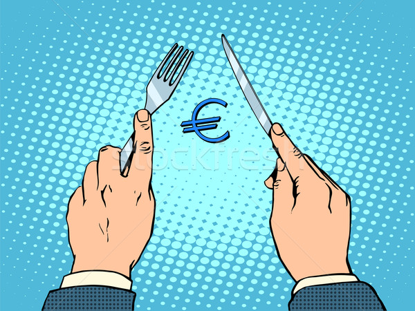 European Euro knife and fork financial concept Stock photo © studiostoks