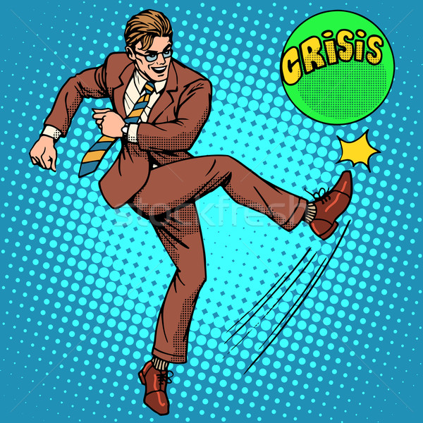 Man hits ball with name crisis Stock photo © studiostoks