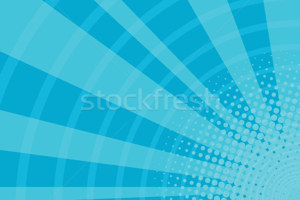Imagine de stoc: Albastru · desen · animat · lumina · razele · pop · art · retro
