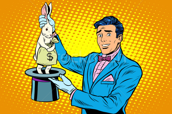 Businessman magician and Bunny money Stock photo © studiostoks