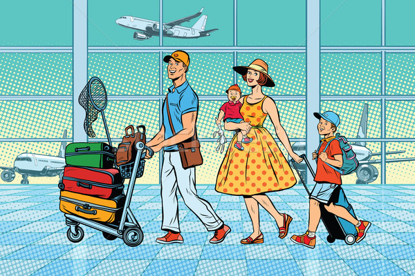 Family travelers at the airport Stock photo © studiostoks