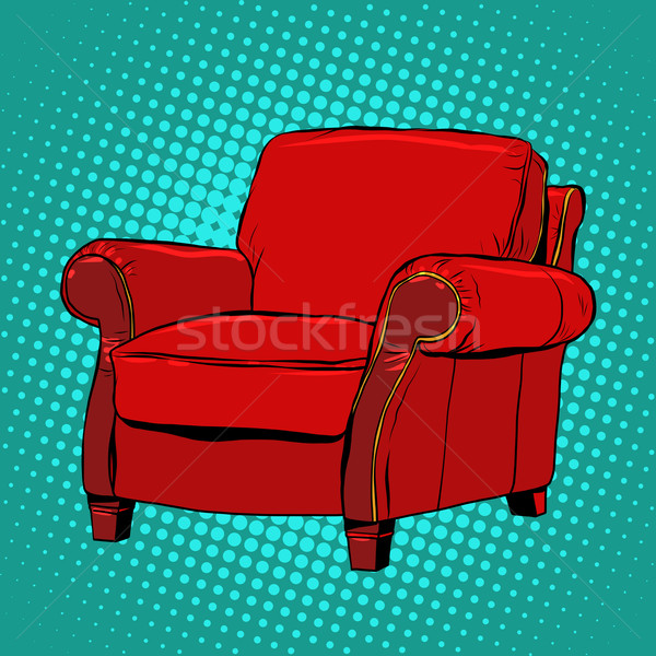 Red armchair furniture vector Stock photo © studiostoks