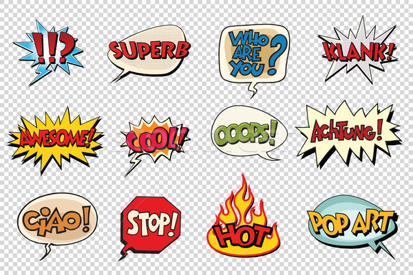 set comic book bubble stickers Stock photo © studiostoks
