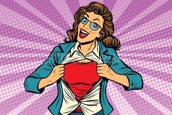 スーパーヒーロー 女性 シャツ ポップアート レトロな ビジネス ストックフォト © studiostoks