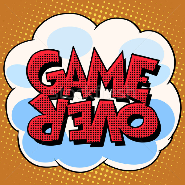 Game over comic bubble retro text Stock photo © studiostoks