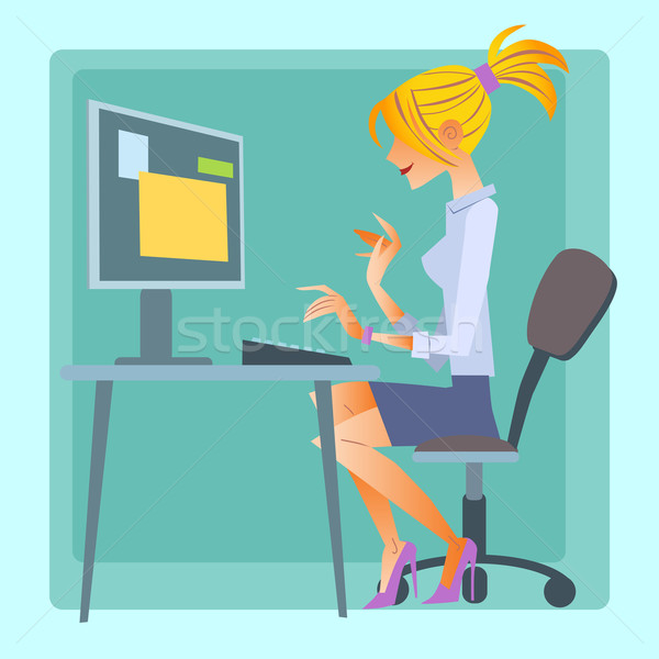 woman working computer Stock photo © studiostoks