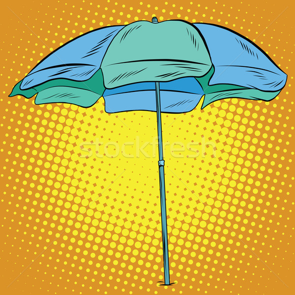 Parasol Blauw groene pop art retro vector Stockfoto © studiostoks