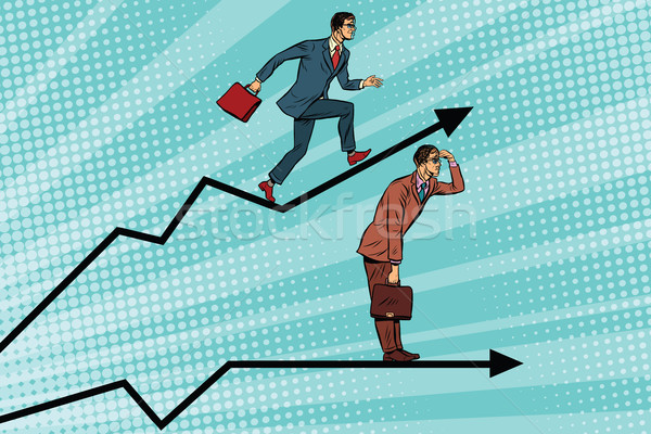 Businessmen running chart growth and look forward Stock photo © studiostoks