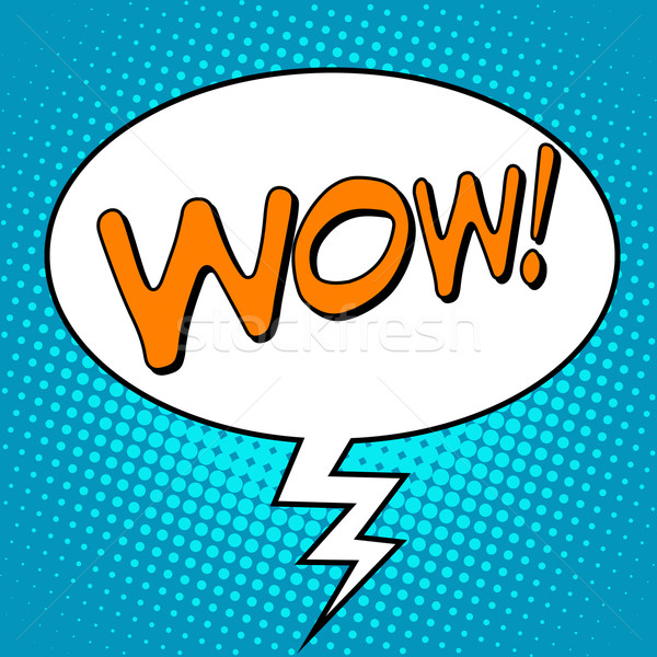 Wow comic bubble word Stock photo © studiostoks