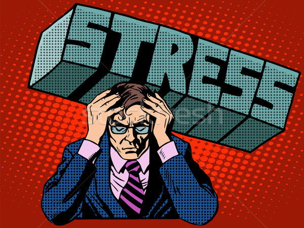 Stress Probleme Schwere Geschäftsmann Business Pop-Art Stock foto © studiostoks