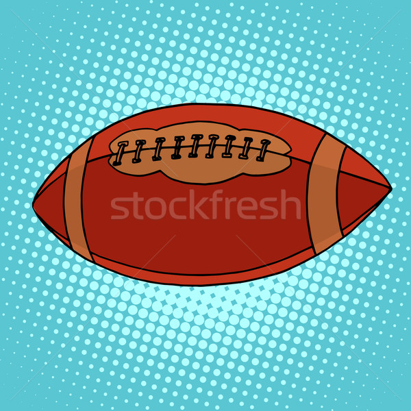 [[stock_photo]]: Balle · rugby · football · pop · art · style · rétro