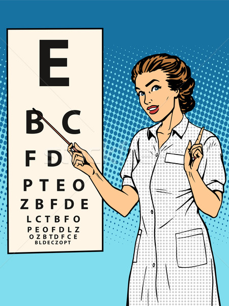 Woman ophthalmologist table verification of view Stock photo © studiostoks