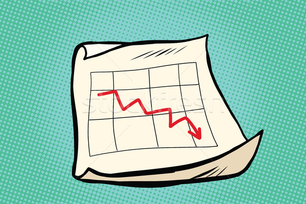 Stock photo: The fall schedule income sales arrow